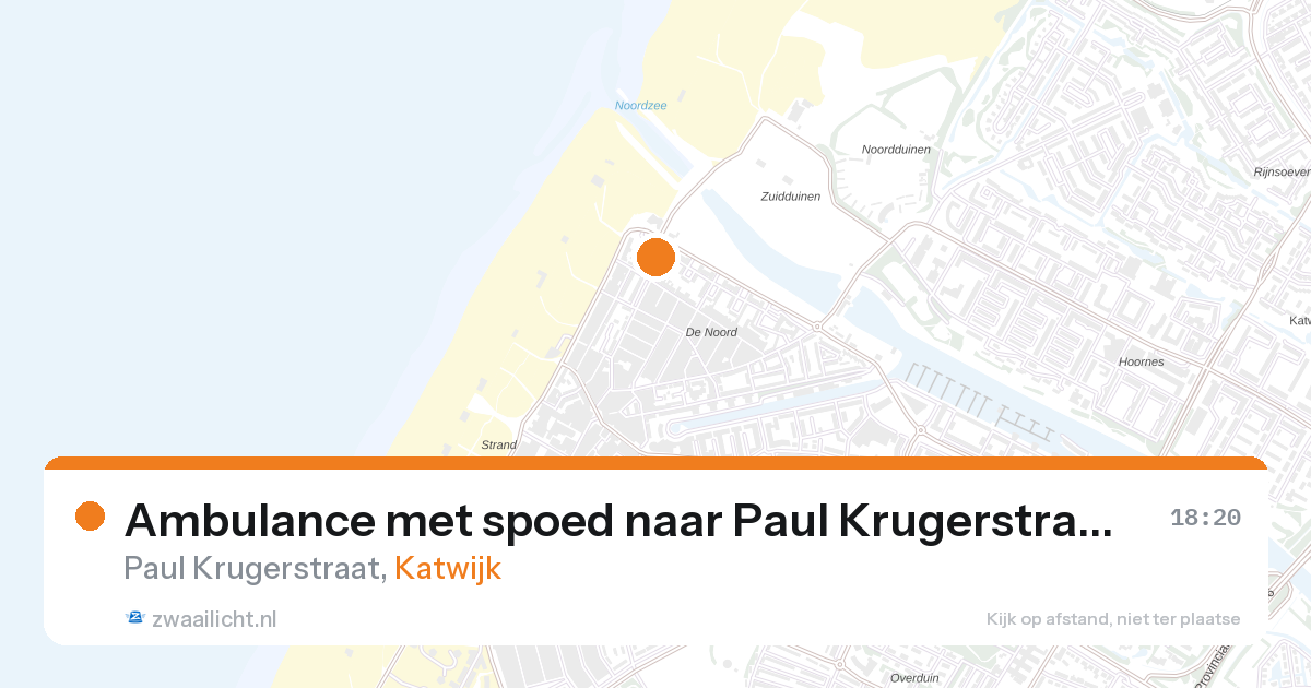Ambulance met spoed naar Paul Krugerstraat in Katwijk — 13 jul 2026