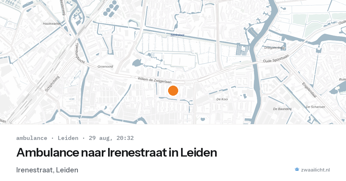 Ambulance naar Irenestraat in Leiden — 29 aug 2026