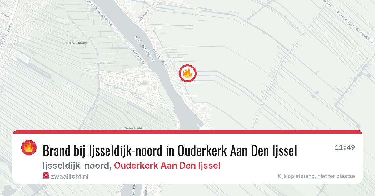 Brand bij Ijsseldijk-noord in Ouderkerk Aan Den Ijssel — 4 apr 2026