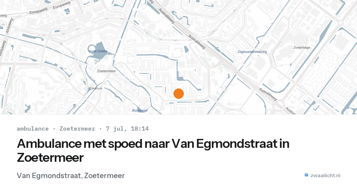 Ambulance met spoed naar Van Egmondstraat in Zoetermeer — 7 jul 2026
