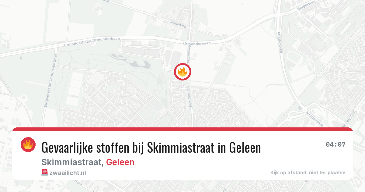 Gevaarlijke stoffen bij Skimmiastraat in Geleen — 9 jun 2026