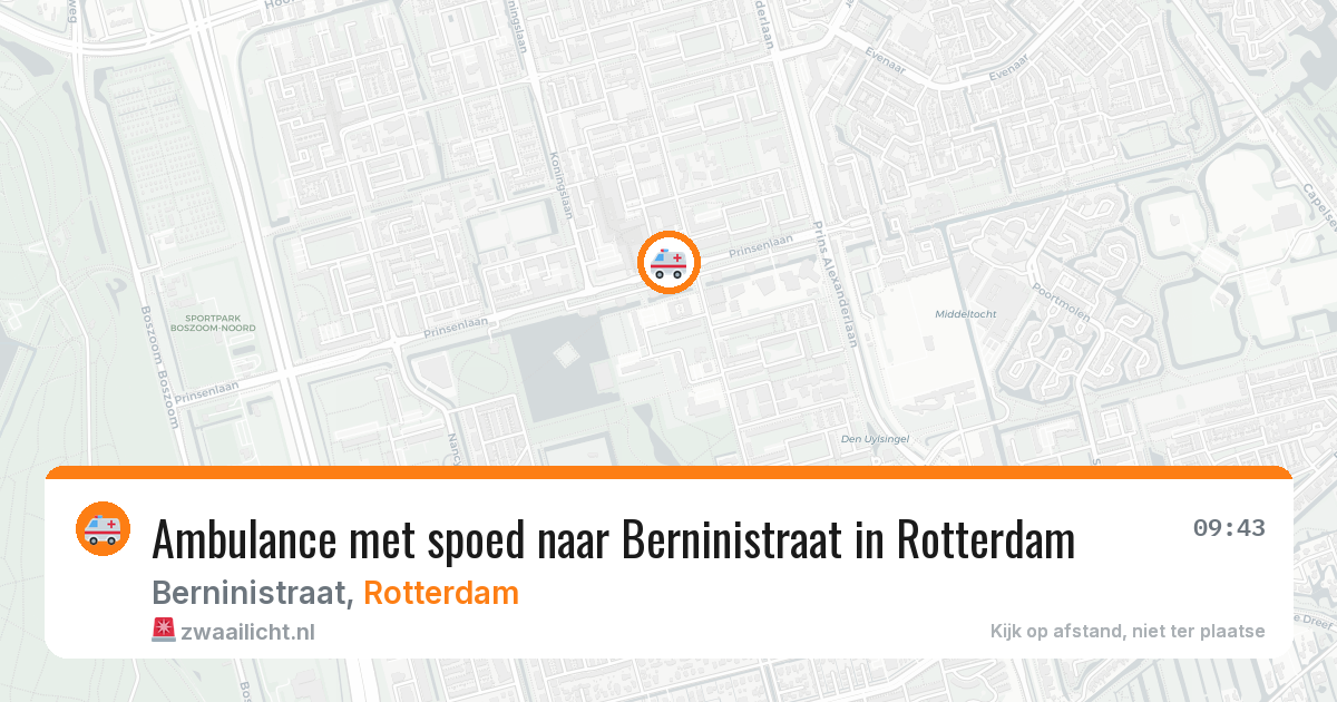 Ambulance met spoed naar Berninistraat in Rotterdam — 19 mei 2026