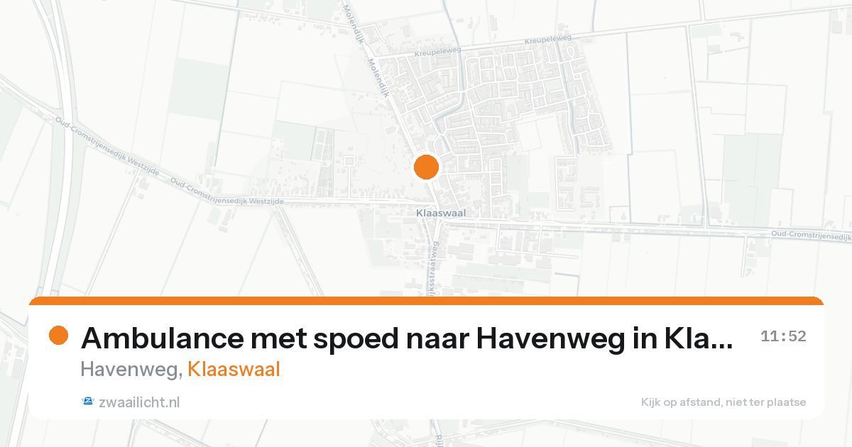 Ambulance met spoed naar Havenweg in Klaaswaal — 22 aug 2026