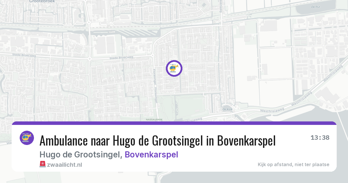 Ambulance naar Hugo de Grootsingel in Bovenkarspel — 29 mei 2026