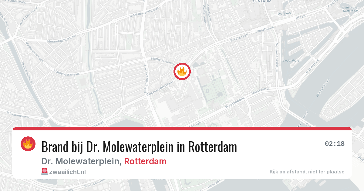 Brand bij Dr. Molewaterplein in Rotterdam — 4 aug 2026