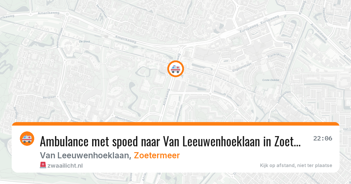 Ambulance met spoed naar Van Leeuwenhoeklaan in Zoetermeer — 24 apr 2026