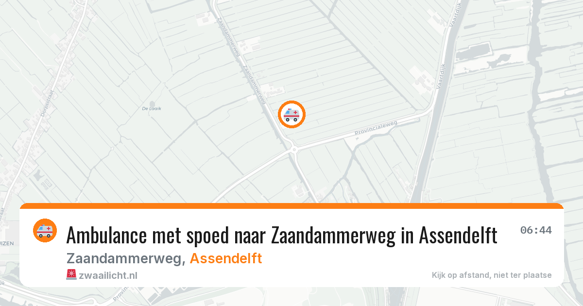 Ambulance met spoed naar Zaandammerweg in Assendelft — 7 aug 2026