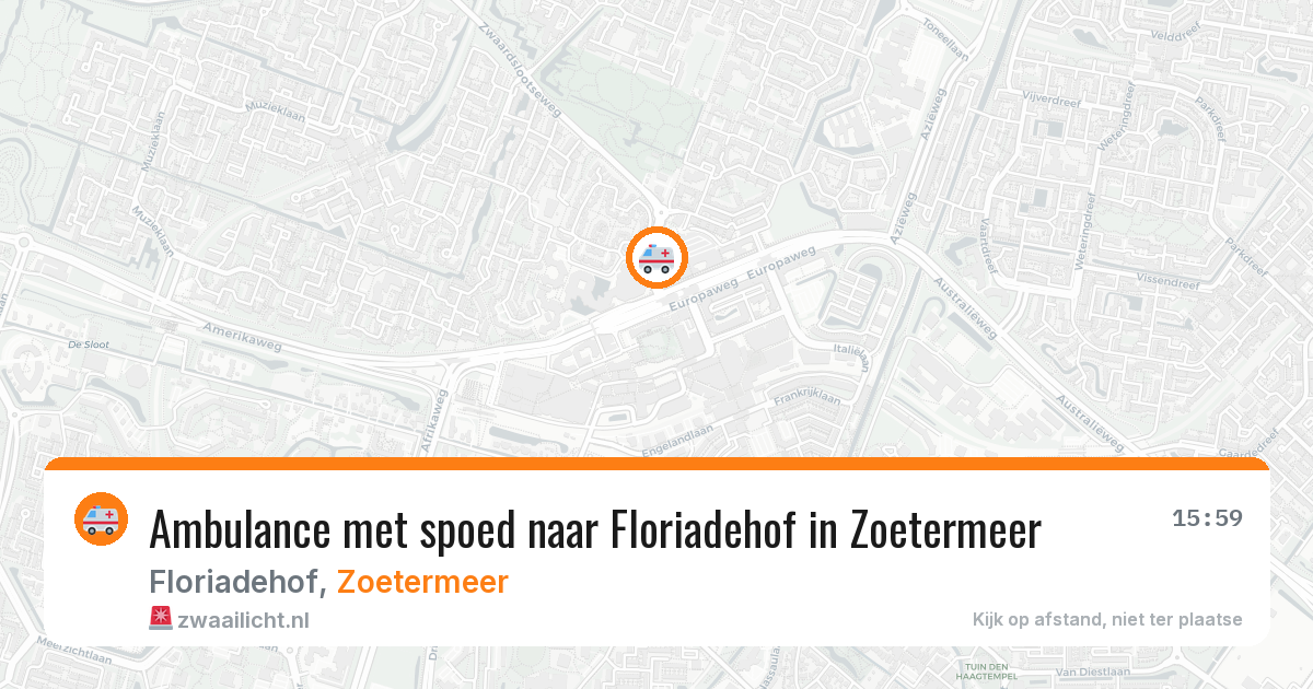 Ambulance met spoed naar Floriadehof in Zoetermeer — 8 aug 2026