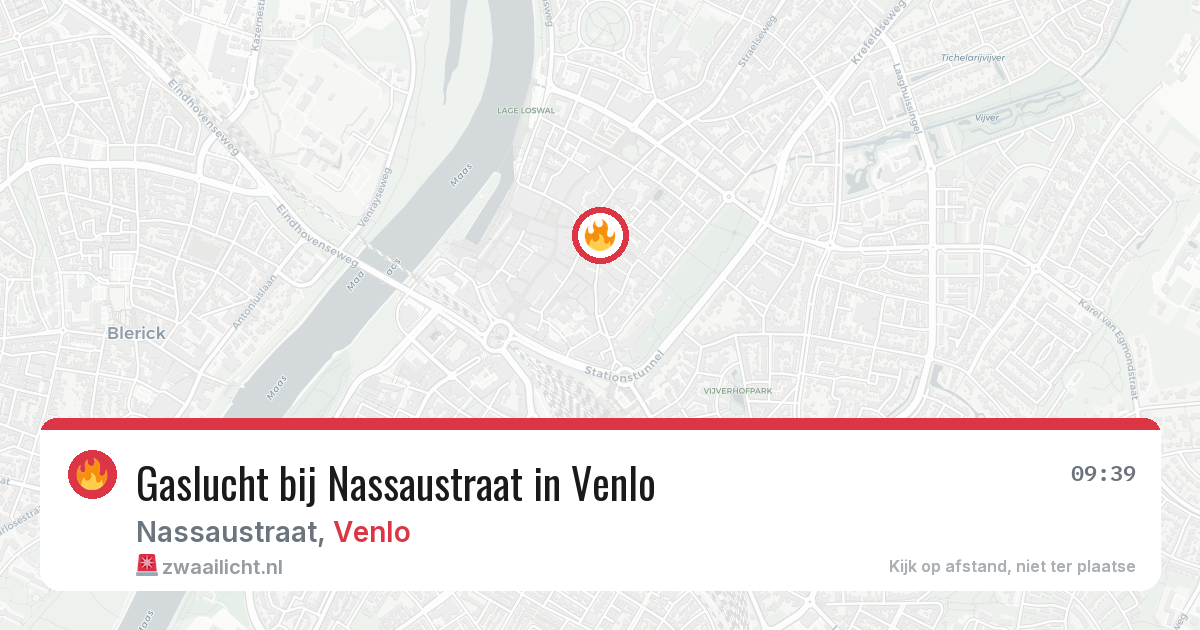 Gaslucht bij Nassaustraat in Venlo — 18 jun 2026