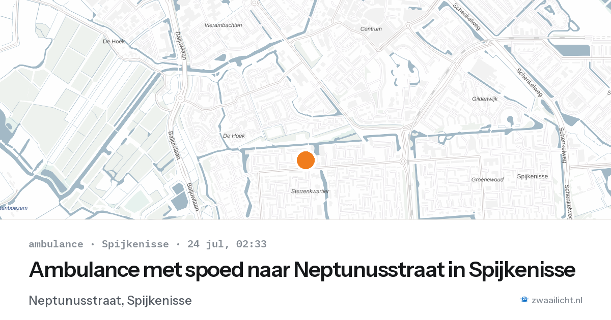 Ambulance met spoed naar Neptunusstraat in Spijkenisse — 24 jul 2026