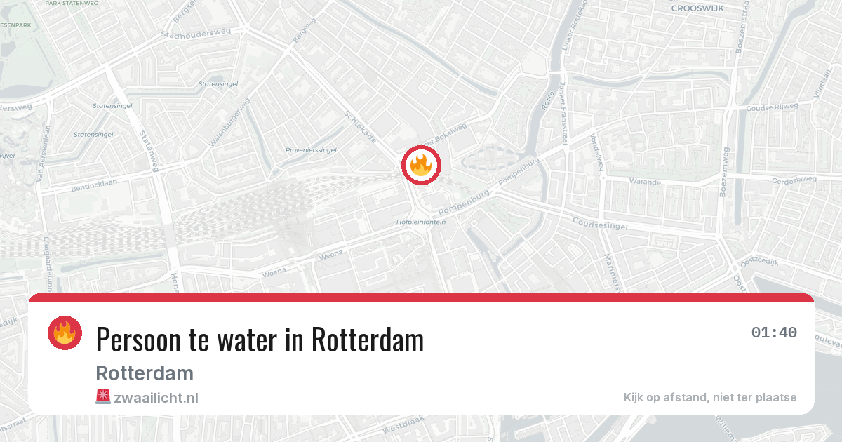 Persoon te water in Rotterdam — 25 apr 2026
