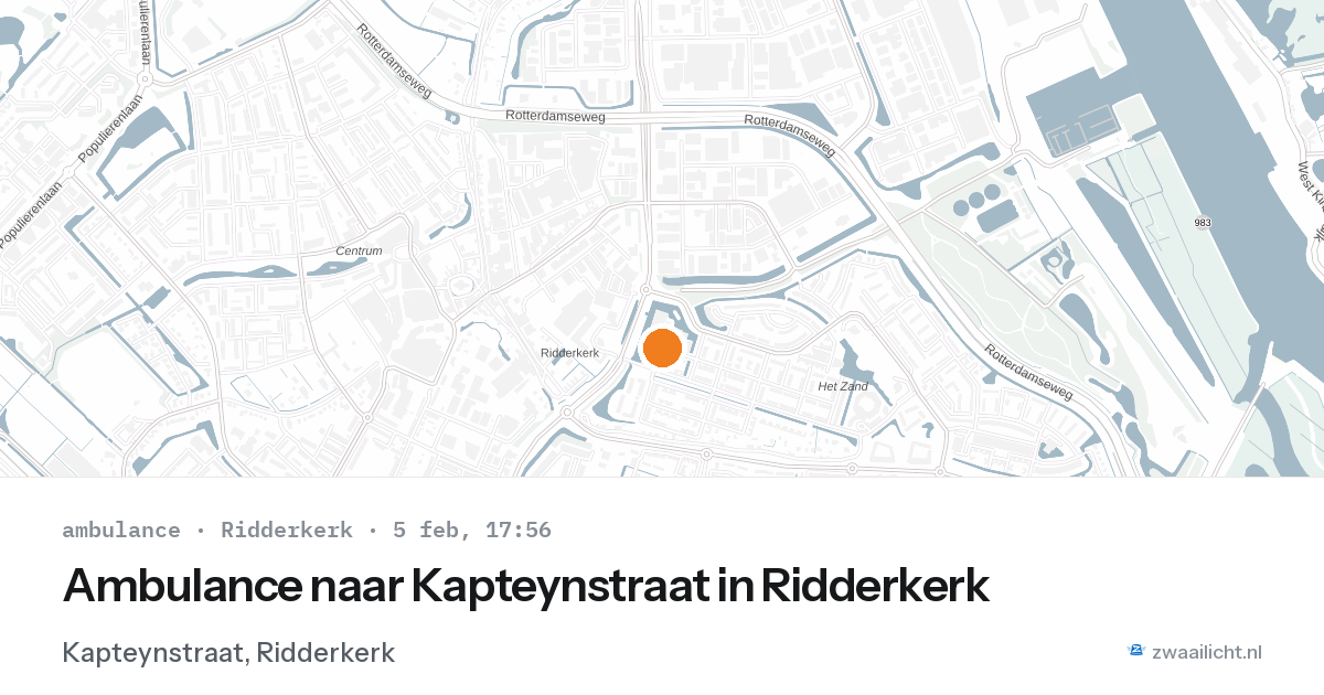 Ambulance naar Kapteynstraat in Ridderkerk — 5 feb 2026