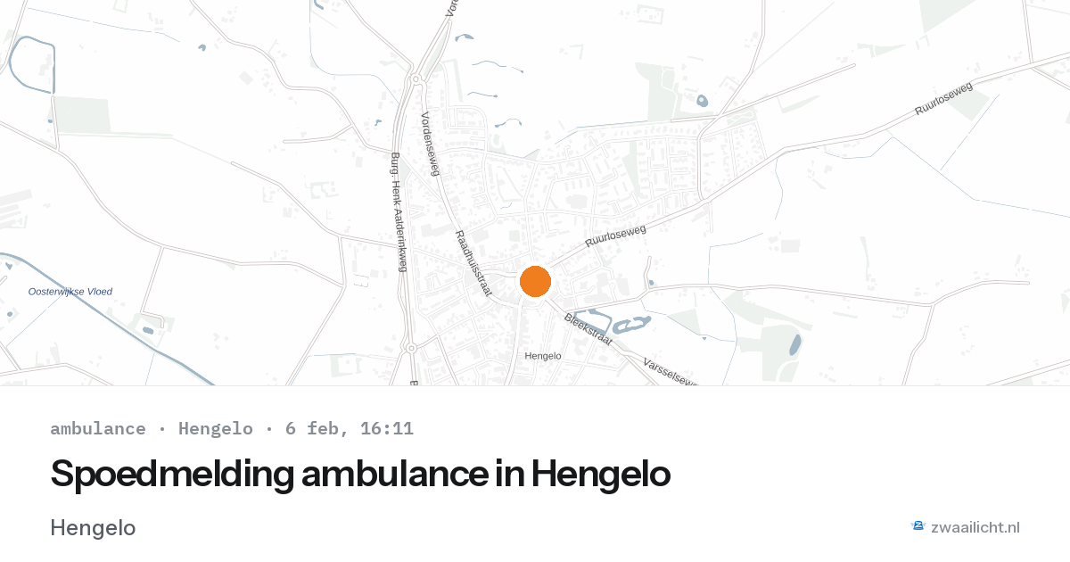 Spoedmelding ambulance in Hengelo — 6 feb 2026