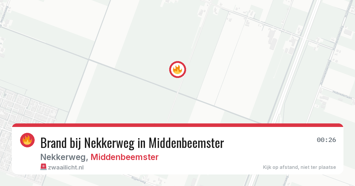 Brand bij Nekkerweg in Middenbeemster — 26 jul 2026