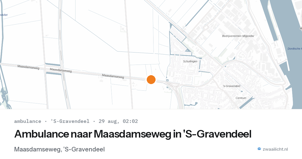 Ambulance naar Maasdamseweg in 'S-Gravendeel — 29 aug 2026