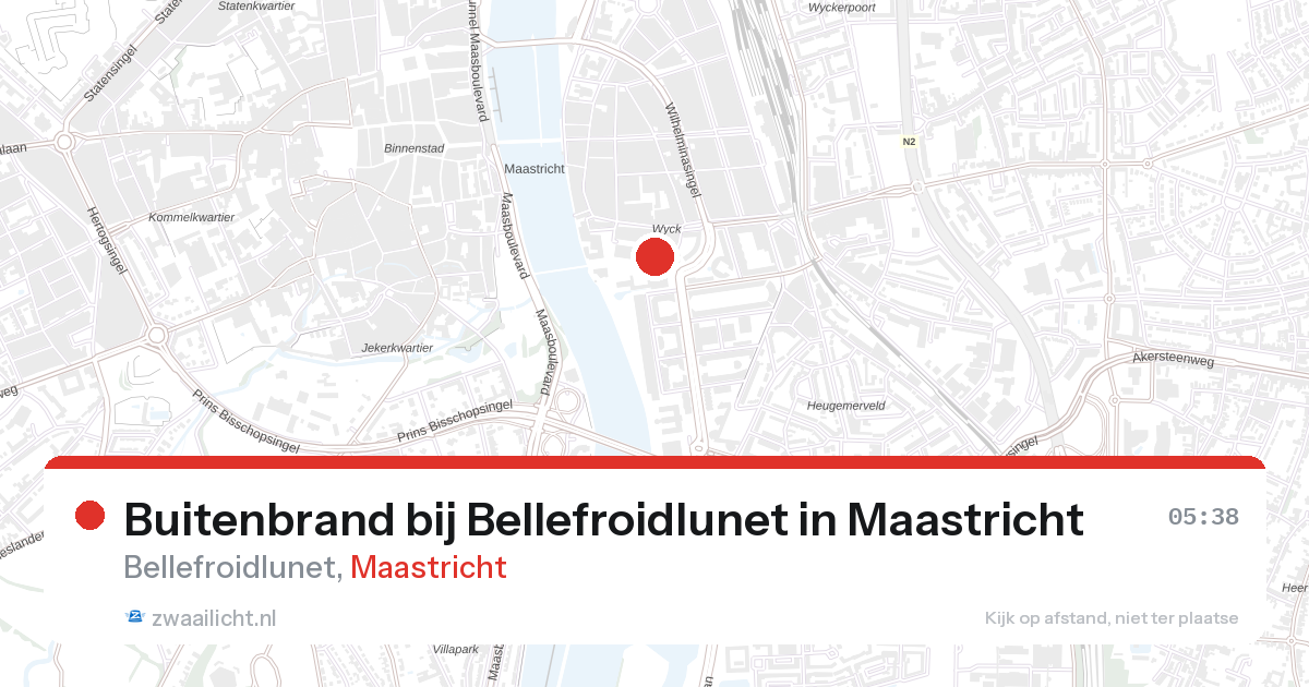 Buitenbrand bij Bellefroidlunet in Maastricht — 16 aug 2026