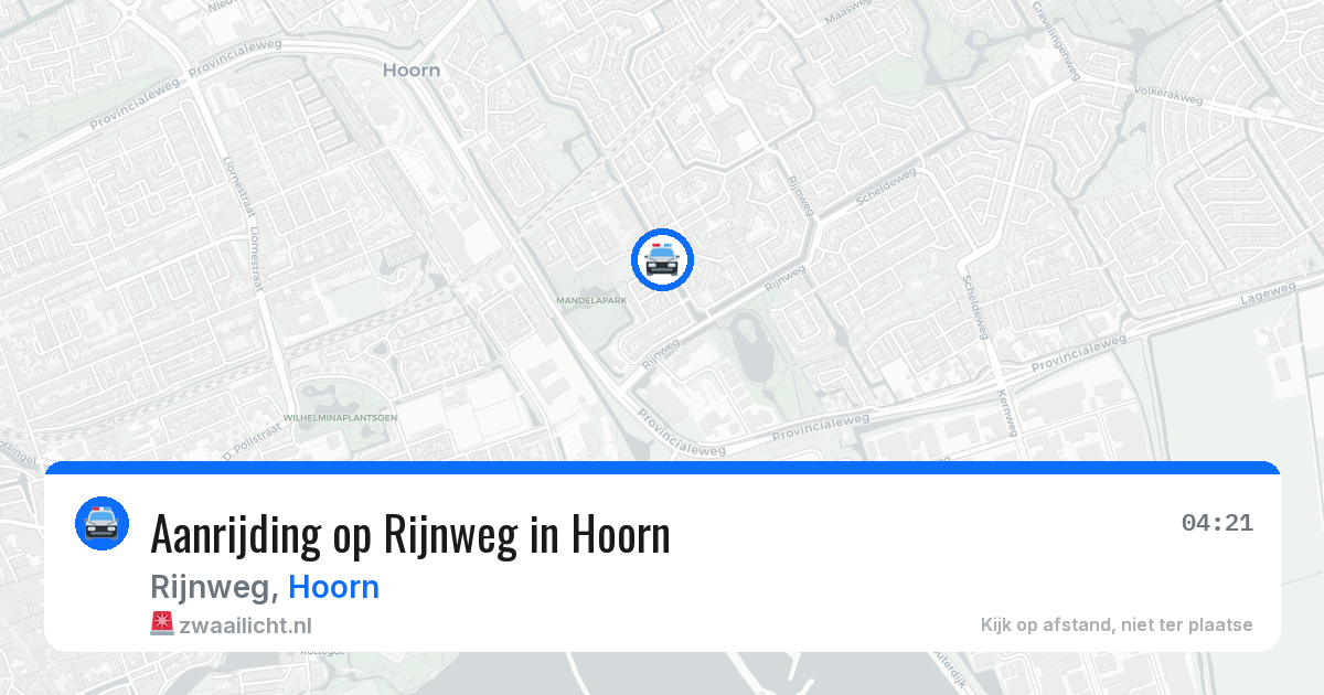 Aanrijding op Rijnweg in Hoorn — 14 jun 2026