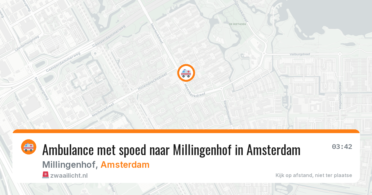 Ambulance met spoed naar Millingenhof in Amsterdam — 13 mei 2026