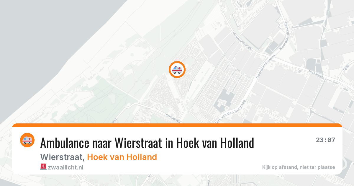 Ambulance naar Wierstraat in Hoek van Holland — 10 aug 2026