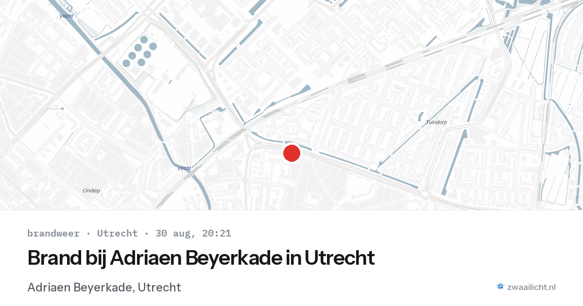 Brand bij Adriaen Beyerkade in Utrecht — 30 aug 2026