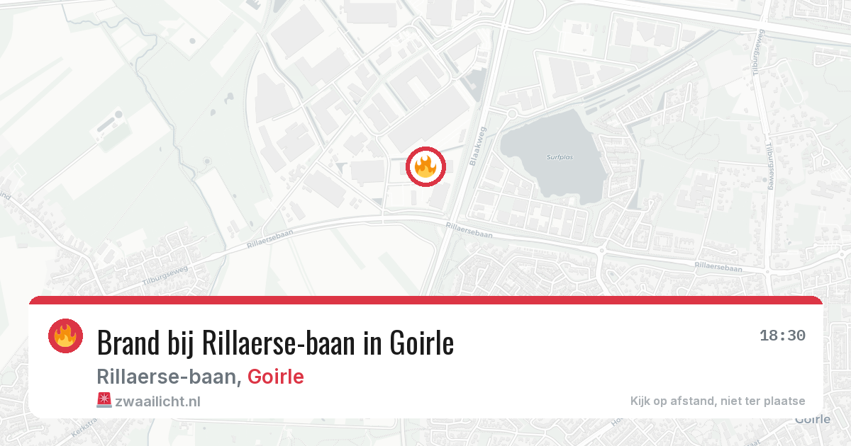 Brand bij Rillaerse-baan in Goirle — 1 apr 2026