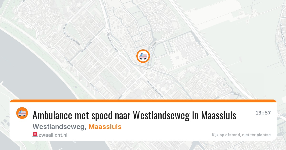 Ambulance met spoed naar Westlandseweg in Maassluis — 30 jun 2026