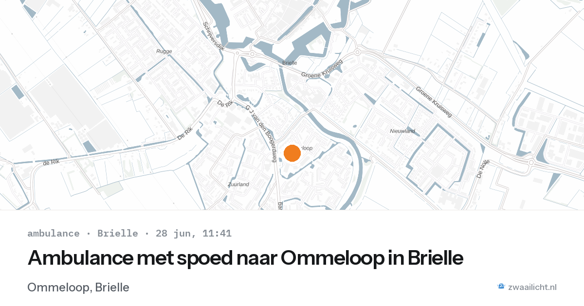 Ambulance met spoed naar Ommeloop in Brielle — 28 jun 2026