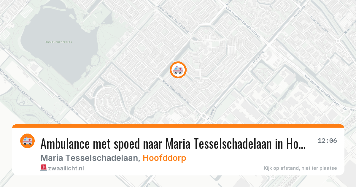 Ambulance met spoed naar Maria Tesselschadelaan in Hoofddorp — 12 jul 2026