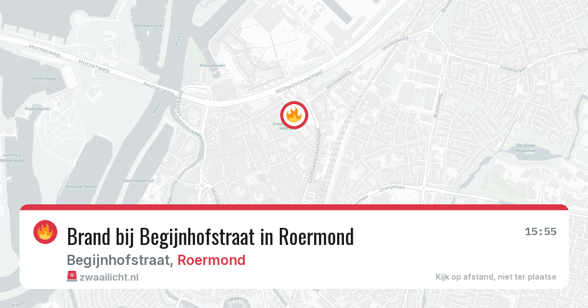 Brand bij Begijnhofstraat in Roermond — 29 jul 2026