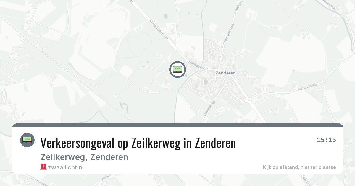 Verkeersongeval op Zeilkerweg in Zenderen — 24 jul 2026