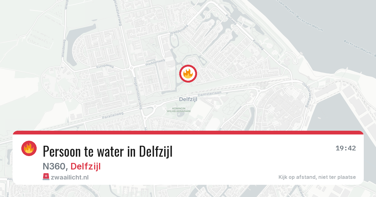 Persoon te water in Delfzijl — 18 jun 2026