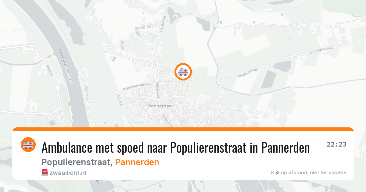 Ambulance met spoed naar Populierenstraat in Pannerden — 22 mei 2026