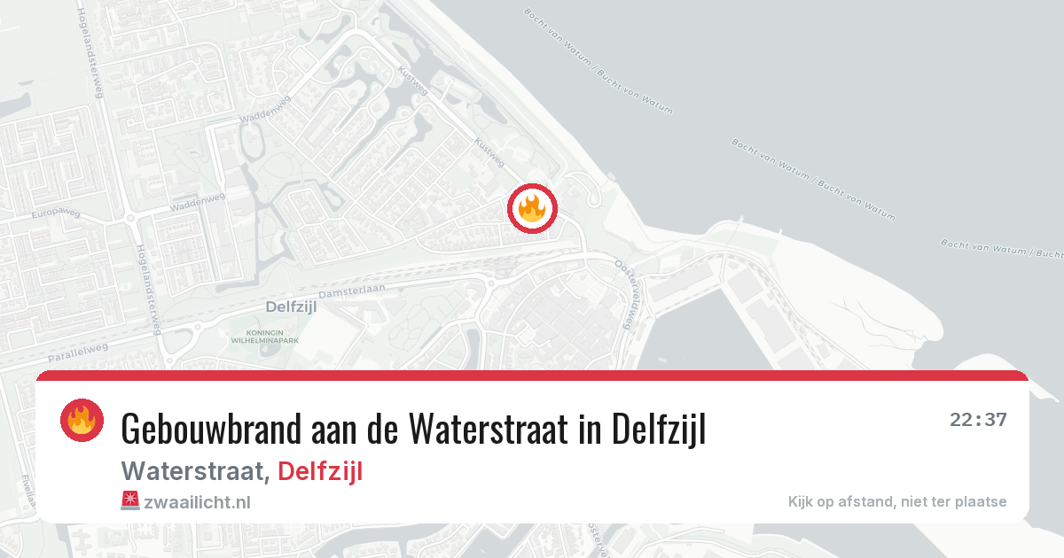 Gebouwbrand aan de Waterstraat in Delfzijl — 2 aug 2026
