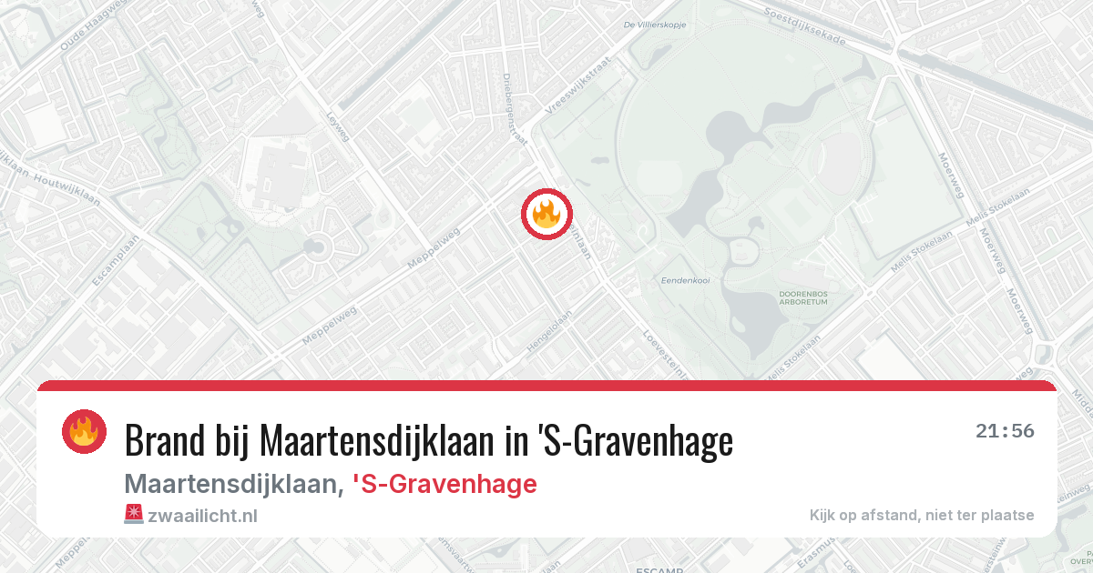 Brand bij Maartensdijklaan in 'S-Gravenhage — 14 aug 2026