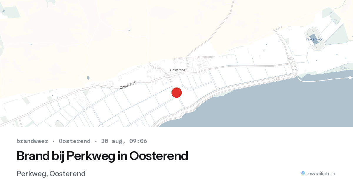Brand bij Perkweg in Oosterend — 30 aug 2026