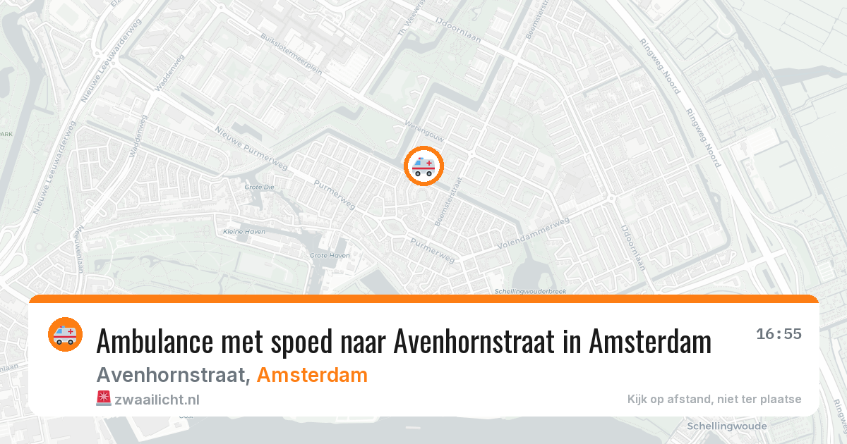 Ambulance met spoed naar Avenhornstraat in Amsterdam — 14 aug 2026