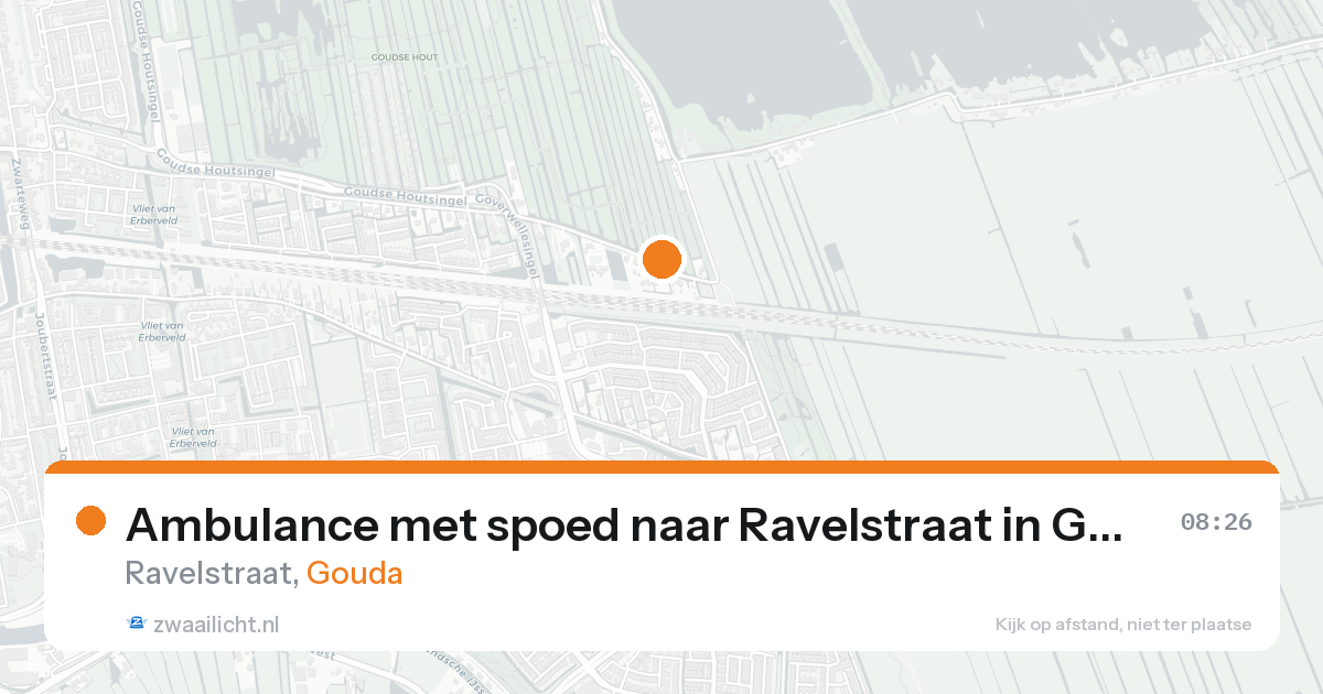 Ambulance met spoed naar Ravelstraat in Gouda — 11 mei 2026