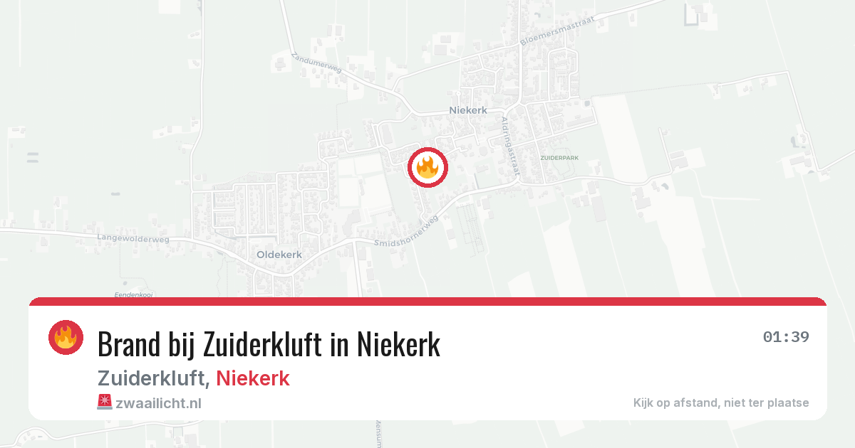 Brand bij Zuiderkluft in Niekerk — 27 jun 2026