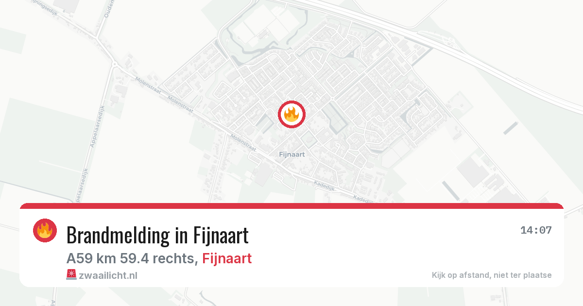 Brandmelding in Fijnaart — 13 mrt 2026