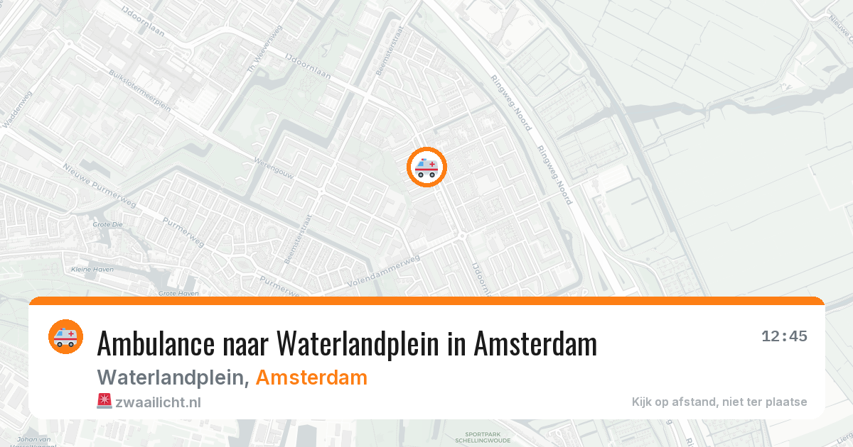 Ambulance naar Waterlandplein in Amsterdam — 23 mei 2026