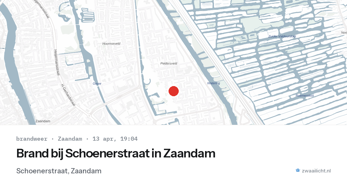 Brand bij Schoenerstraat in Zaandam — 13 apr 2026