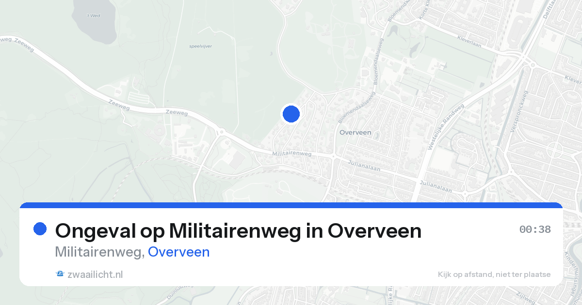 Ongeval op Militairenweg in Overveen — 15 aug 2026