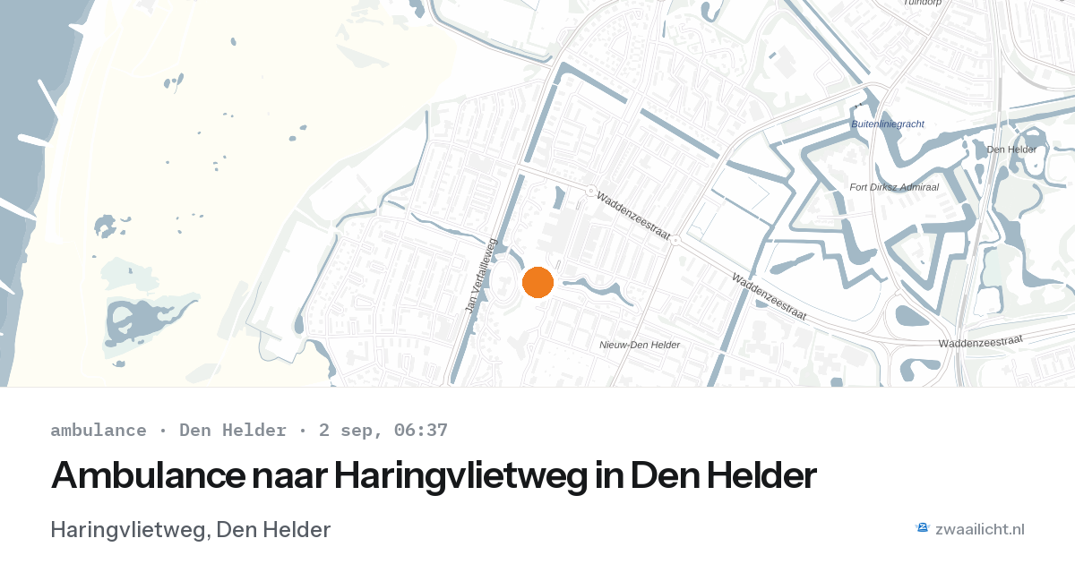 Ambulance naar Haringvlietweg in Den Helder — 2 sep 2026