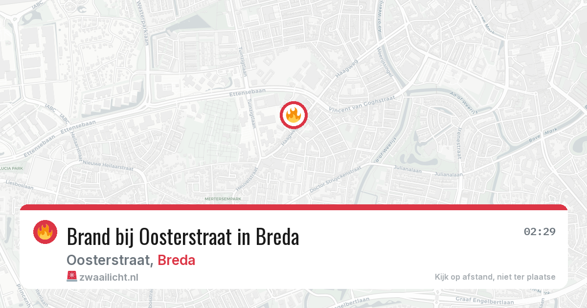Brand bij Oosterstraat in Breda — 15 mrt 2026