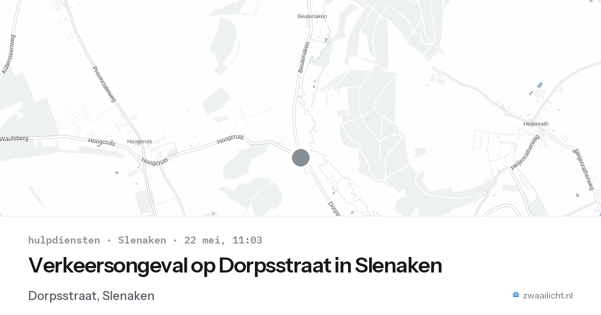 Verkeersongeval op Dorpsstraat in Slenaken — 22 mei 2026