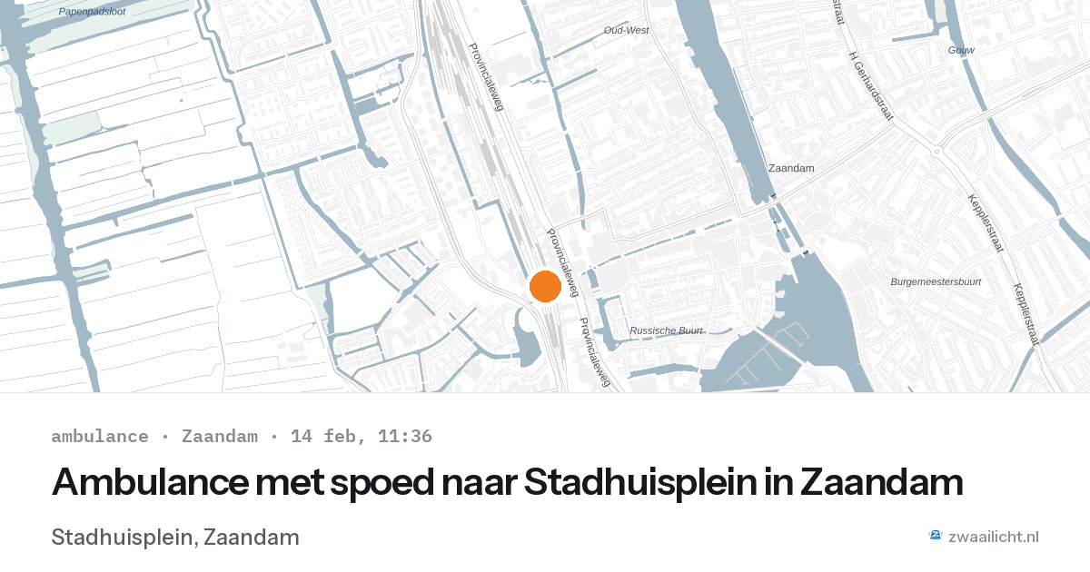 Ambulance met spoed naar Stadhuisplein in Zaandam — 14 feb 2026