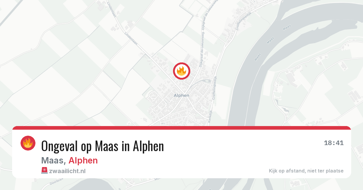 Ongeval op Maas in Alphen — 11 jul 2026