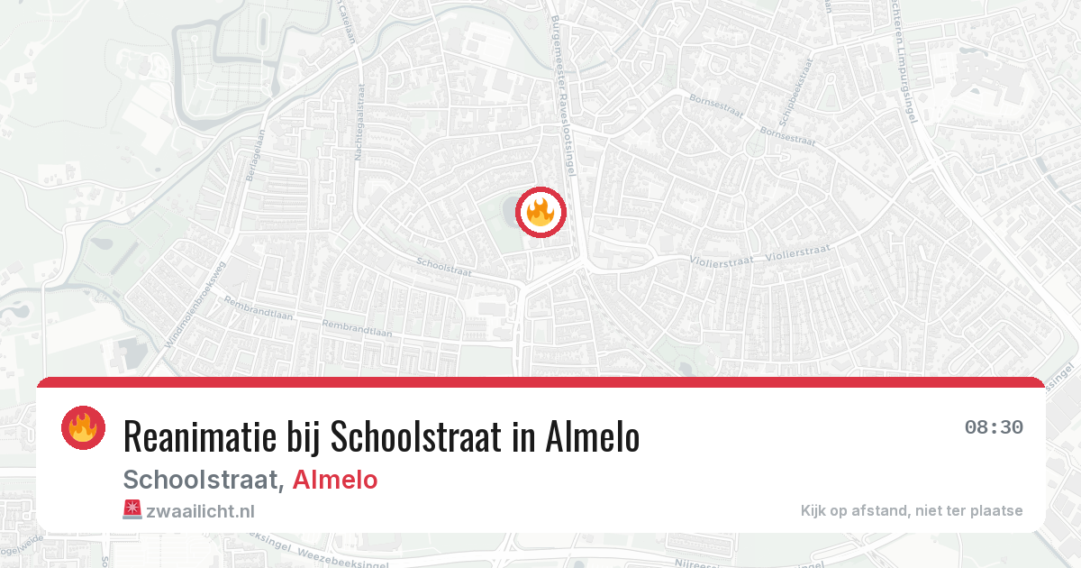 Reanimatie bij Schoolstraat in Almelo — 20 jun 2026