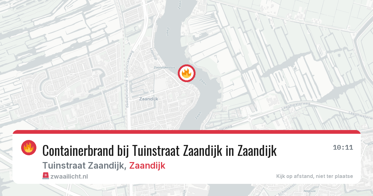 Containerbrand bij Tuinstraat Zaandijk in Zaandijk — 9 mrt 2026