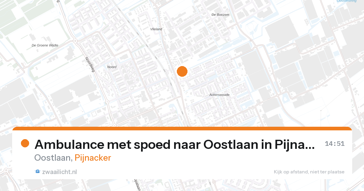 Ambulance met spoed naar Oostlaan in Pijnacker — 15 mrt 2026